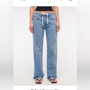 Abercrombie & Fitch Low Rise Baggy Jean in Medium Drawstring (sold out online)